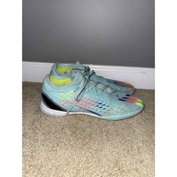 adidas X Speedportal.3 Indoor Soccer Shoes Clear Aqua/Blue/Solar Yellow US 7.5 - Picture 4 of 10